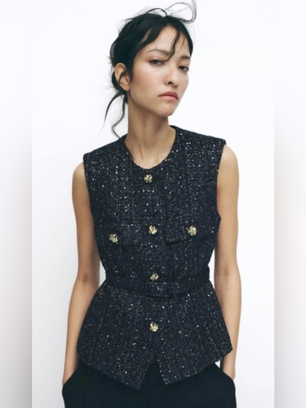 Zara Structured Belted Vest